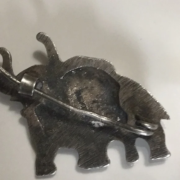 Vintage Elephant Couple Love 💗 Brooch Sterling Silver Heavier. Adorable 925 - Picture 4 of 4